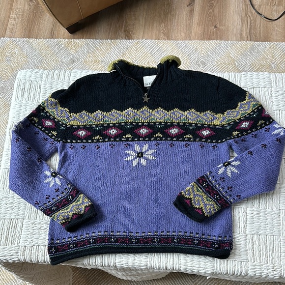 sahalie Sweaters - Peruvian made 1/4 zip cotton sweater SZ S-M
